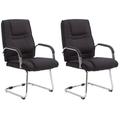 Lot 2 chaises cantilever pieds en métal assise en tissu Noir