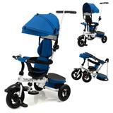 Folding Tricycle Baby Stroller with Reversible Seat and Adjustable Canopy - 32.5" x 19" x 38"-43.5"