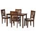 Deanna Wood Dining Set-Grey/Walnut Brown