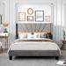 Elegant and Sturdy: Velvet Upholstered Platform Bed Queen Size - Elegant Design, Sturdy Construction