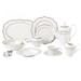 Lorren Home Trends Fiona 57 Piece Bone Chine Dinnerware Set, Service for 8 Bone China/Ceramic in White | Wayfair Blossom-57