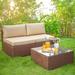 Latitude Run® Outdoor Armless Chairs & Table Wicker/Rattan/Metal in Brown | 25 H x 51.4 W x 29.5 D in | Wayfair 50D3B7C51F5E4BCA9B64682CCB202EEE