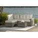 Panama Jack Outdoor Panama Jack Mystic 4-Piece Sectional Synthetic Wicker/All - Weather Wicker/Wicker/Rattan in Gray | Wayfair