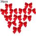 Hadanceo 36Pcs 6cm Solid Color Bowknot Christmas Tree Garland Party Ornament Decoration Red