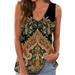 Rinhoo Women Bohemian Floral Print V Neck Sleeveless Tank Top