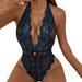 Lingerie for Women Fashion One Pieces Roleplay Red Plaid Lace