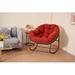 Corrigan Studio® Outdoor Ladena Rocking Rattan Chair w/ Cushions in Red/Brown | 31.5 H x 43.7 W x 37.2 D in | Wayfair