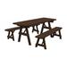 Rosecliff Heights Roselawn Rectangular Outdoor Restaurant Picnic Table Wood in Black/Brown | 94 W x 27 D in | Wayfair