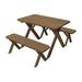 Gracie Oaks Tonni Rectangular 4 - Person 44" L Outdoor Restaurant Picnic Table Wood in Gray | 44 W x 27 D in | Wayfair