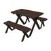 Gracie Oaks Tonni Rectangular 4 - Person 44" L Outdoor Restaurant Picnic Table Wood in Brown | 44 W x 27 D in | Wayfair