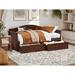 Lark Manor™ Anakaren Solid Wood Twin Daybed w/ Storage Drawers Wood in Brown | 34.63 H x 78.75 W x 40 D in | Wayfair