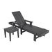 Westin Outdoor 75.5" Long Reclining Chaise Lounge Set w/ Table Plastic in Gray | 37.8 H x 21.1 W x 75.5 D in | Wayfair OP2004-ST-GY