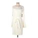 nuee Casual Dress - Sheath: Ivory Print Dresses - Women's Size 10