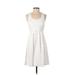 Annie Griffin Casual Dress - A-Line: White Marled Dresses - Women's Size 2