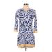 American Eagle Outfitters Casual Dress - Mini V Neck 3/4 sleeves: Blue Dresses - Women's Size X-Small