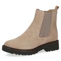 CAPRICE Damen Chelsea Boots Memotion aus Wildleder Flach Weite G, Beige (Sand Suede), 36