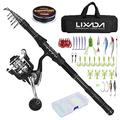 Lixada Fishing Rod Reel Combo Telescopic Fishing Rod with Fishing Line, Fishing Lures Kit & Accessories and Carrier Bag for Saltwater Freshwater Fishing Accessories Kit