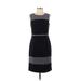 Nine West Casual Dress - Sheath Crew Neck Sleeveless: Black Color Block Dresses - Women's Size 2