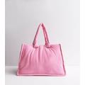 Public Desire Pink Towelling Tote Bag New Look