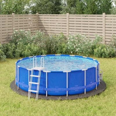 Pool-Bodentuch Hellgrau Ø366 cm Polyester Geotextil Vidaxl Grau