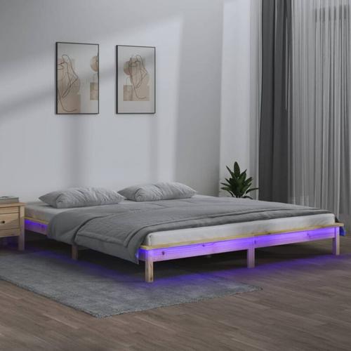 Bett Massivholzbett mit LEDs – Jugendbett 160×200 cm BV234721 Bonnevie