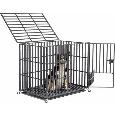 Bingopaw - Hundekäfig Hundetransportbox auf Rollen Hundebox Schwerlast mit Tür und Bodenschale