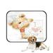 ABPHQTO Teddy Bear Big Paper Valentines I Love You Romantic Pet Dog Cat Bed Pee Pads Mat Cushion Potty Dogsblankets Crate Bed Kennel 28x36 inch