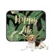 PKQWTM Modern tropical palm leaves Happy Life quote Pet Dog Cat Bed Pee Pads Mat Cushion Potty Dogs Blankets Crate Bed Kennel 28x36 inch