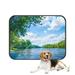 ECZJNT River Lune Landscape Green Trees Clouds In Blue Sky Pet Dog Cat Bed Pee Pads Mat Cushion Potty Dogs Blankets Crate Bed Kennel 28x36 inch