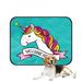 ABPHQTO Three Quirky Unicorns Rainbow Manes Tails Pet Dog Cat Bed Pee Pads Mat Cushion Potty Dogsblankets Crate Bed Kennel 20x24 inch