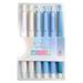 Farfi 6Pcs Signature Gel Pens Black Ink Nib 0.5mm Press Cute Press Gel Pens Office Supplies Office Supply (Blue)
