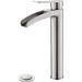KADILAC Single Hole Bathroom Faucet w/ Drain Assembly, Ceramic in Gray | 10.24 H x 4 W x 6.24 D in | Wayfair WRNS-SF-01-BN-V