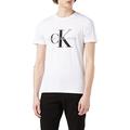 Calvin Klein Jeans Herren T-Shirt Kurzarm Core Monologo Slim Fit , Weiß (Bright White), XXS