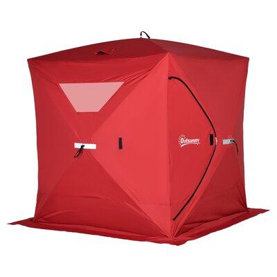 Outsunny Ice Fishing Shelter Insulated Waterproof Portable for Outdoor 4 Person Tent Fiberglass | Wayfair AB1-001RD