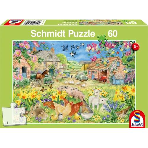 Schmidt 56419 – Mein kleiner Bauernhof, Kinder-Puzzle, 60 Teile – Schmidt Spiele