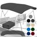 KNOX Universal 3 Bow Bimini Top Replacement Canvas Bimini Top Canvas Only with Zip-On Storage Boot 900D Marine Grade Waterproof Fadeproof Sun Shade Boat Canopy No Frame 85-90 W Charcoal Gray