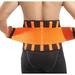 WeTest Upgraded Back Brace Lumbar Support Belt for Lower Back Pain Relief Adjustable Flexible Waist Trainer Belt Sport Girdle for Gym (Orange)