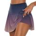 Mlqidk Womens Golf Skirt High Waisted Athletic Golf Skorts with Pockets Shorts Running Workout Clothes Purple XXL