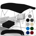 KNOX Universal 4 Bow Bimini Top Replacement Canvas Bimini Top Canvas Only with Zip-On Storage Boot 900D Marine Grade Waterproof Fadeproof Sun Shade Boat Canopy No Frame 54-60 W Black