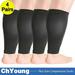 Aosijia S(4Pack) Wide Calf Compression Sleeve Women Men Plus Size Leg Compression Sleeves Graduated Support for Circulation Recovery Shin Splints Leg Pain Relief Support Swelling Travel Black