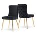 Everly Quinn Revelstoke Tufted Velvet Parsons Chair Dining Chair Upholstered/Velvet in Black | 36 H x 21 W x 18 D in | Wayfair