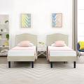 Red Barrel Studio® Fahmidah Twin Bed Frame Set Platform w/ Headboard & Strong Wooden Slats Upholstered/Velvet/Metal & Upholstered/Metal | Wayfair