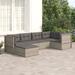 Ebern Designs Oseias 6 Piece Sofa Seating Group w/ Cushions in Gray | 21.7 H x 21.3 W x 21.3 D in | Outdoor Furniture | Wayfair