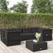 Ebern Designs Doranna 6 Piece Sofa Seating Group w/ Cushions in Black | 21.7 H x 21.3 W x 21.3 D in | Outdoor Furniture | Wayfair