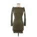 Vero Moda Casual Dress - Bodycon Boatneck Long sleeves: Green Print Dresses - New - Women's Size Medium