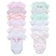 12 Pack Newborn Baby Bodysuit Onesie Infant Rompers Summer Cotton Undershirt Baby Boys and Girls Sleepwear 0-3 Months