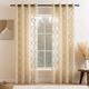 MIULEE Set of 2 Voile Sheer Curtains with Eyelets Transparent 140 x 245 cm Brown Yellow Look Eyelet Curtain Living Room Window Curtain Morocco Airy Chic Translucent Decorative Curtain for Bedroom