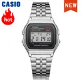 Casio – petite montre de luxe carrée en argent pour hommes montre de soldat étanche à Quartz