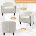Modern Linen Fabric Tufted Club Chair Comfortable Reading Tub Armchair for Living Bedroom
