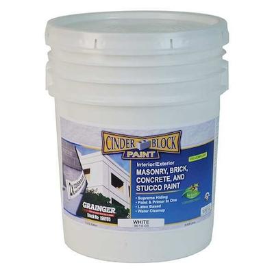 RAE 9610-05 Exterior Paint, Flat, Water Base, White, 5 gal